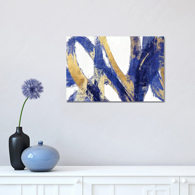 Indigo Abstract V - Wrapped Canvas Painting