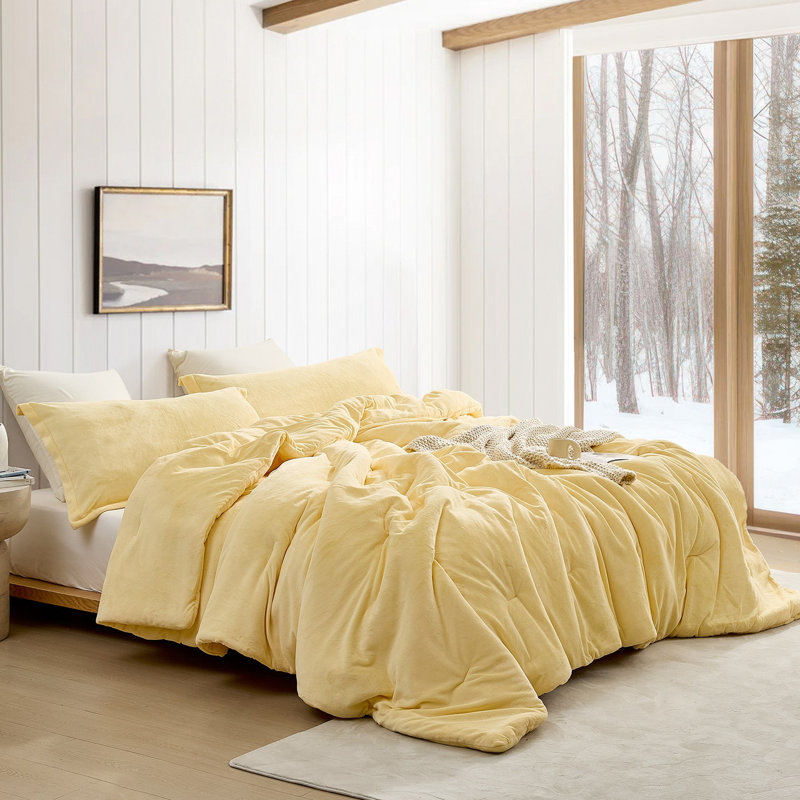 Softer Than Soft - Coma Inducer Oversized Comforter Set - Cream, Queen Comforter + 2 Standard Pillow Shams, Yellow