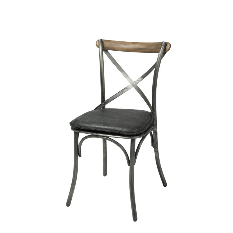 Chaise d'appoint en métal 2 pièces Hickey, Noir antique