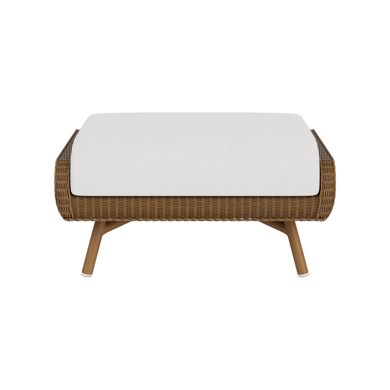 Essence Outdoor Ottoman, Canvas Natural, Hickory