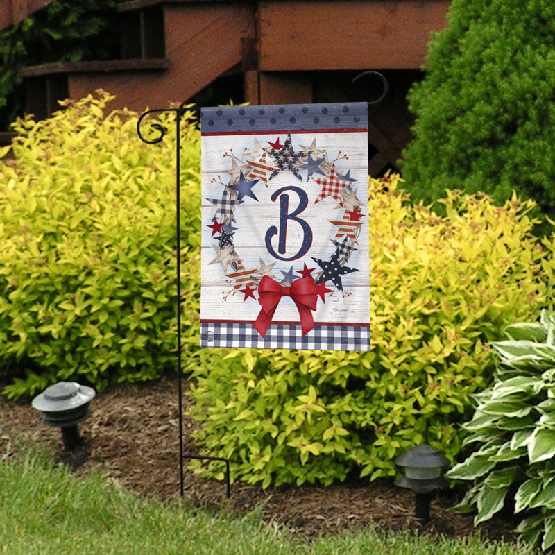 Drapeau de jardin American Wreath Monogram B