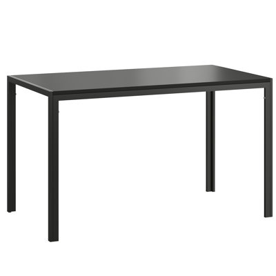 Modern 47" Rectangular Dining Table For 4 - 6 Persons, Wooden Top And Metal Frame, Mid Century Style, Great Home Kitchen, Office, Study, Tea Table, 27
