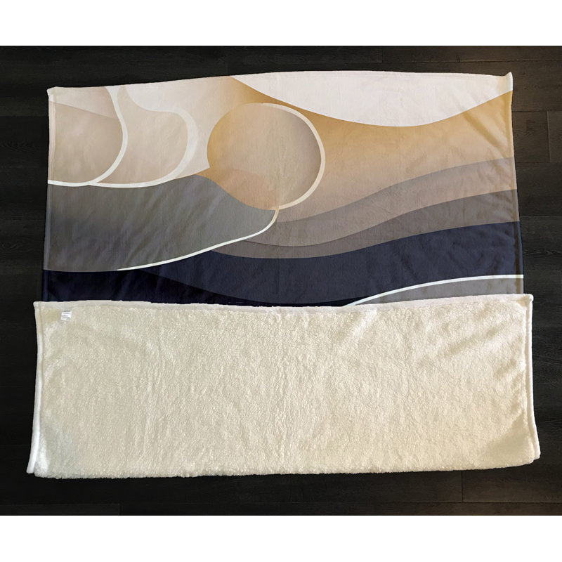 Throw Blanket, 51" W x 60" L, Striped/Abstract, Black/Yellow/Gray