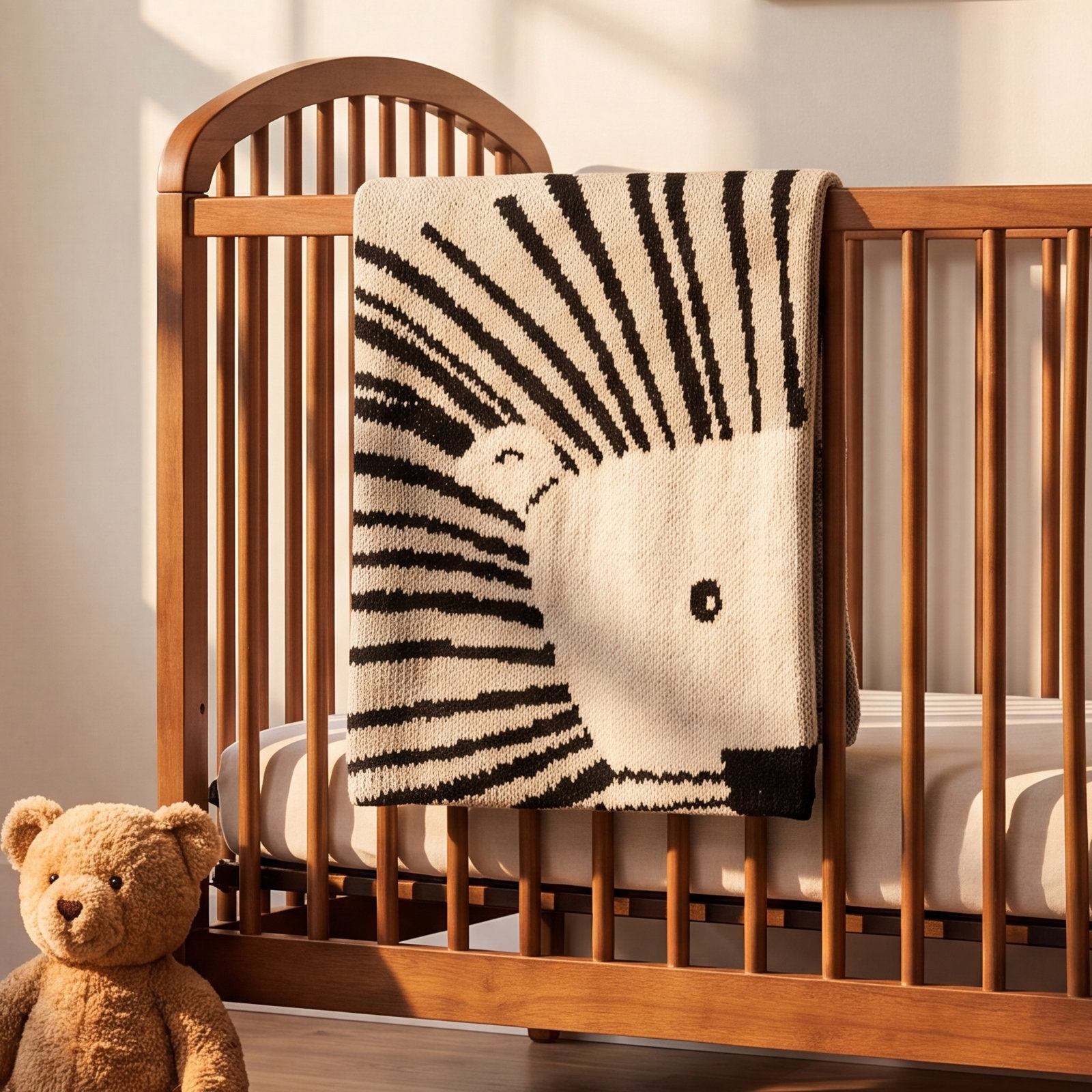 Monserrat Cotton Baby Blanket, Black