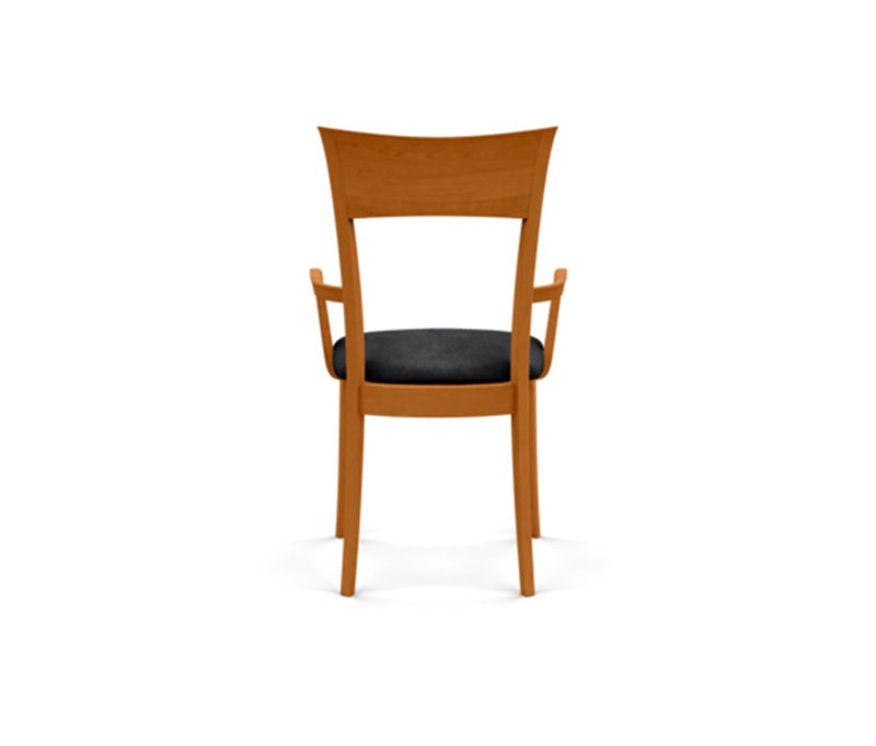 Ingrid Upholstered Arm Chair, Natural Cherry, Microseude Onyx