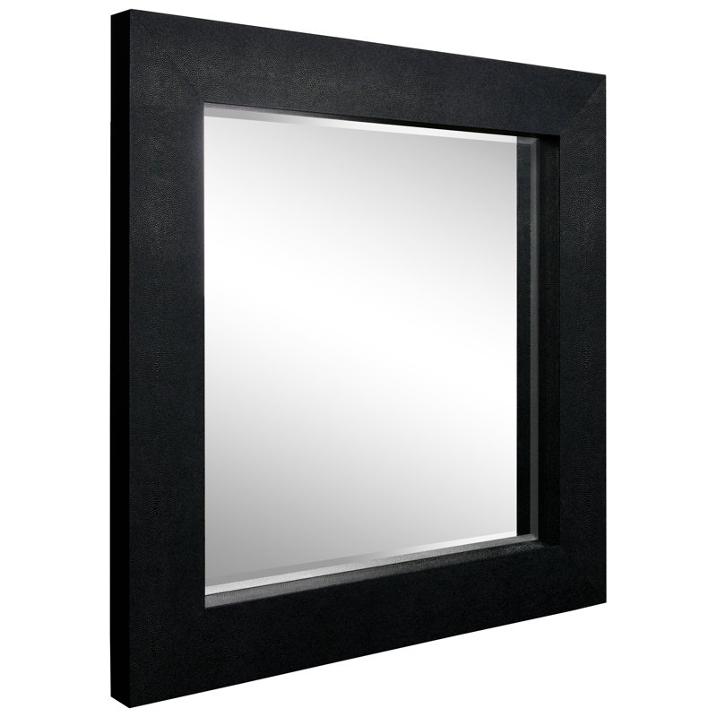 Torbert Square Leather Mirror, Black