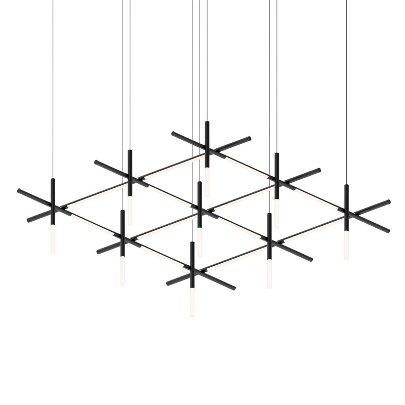 Labyrinth 1 - Light LED Chandelier, Satin Black