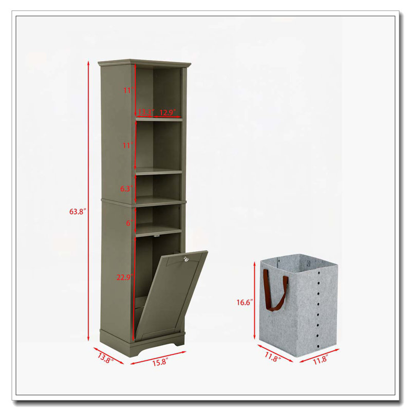 Armoire de rangement 64 po avec 4 tablettes réglables
