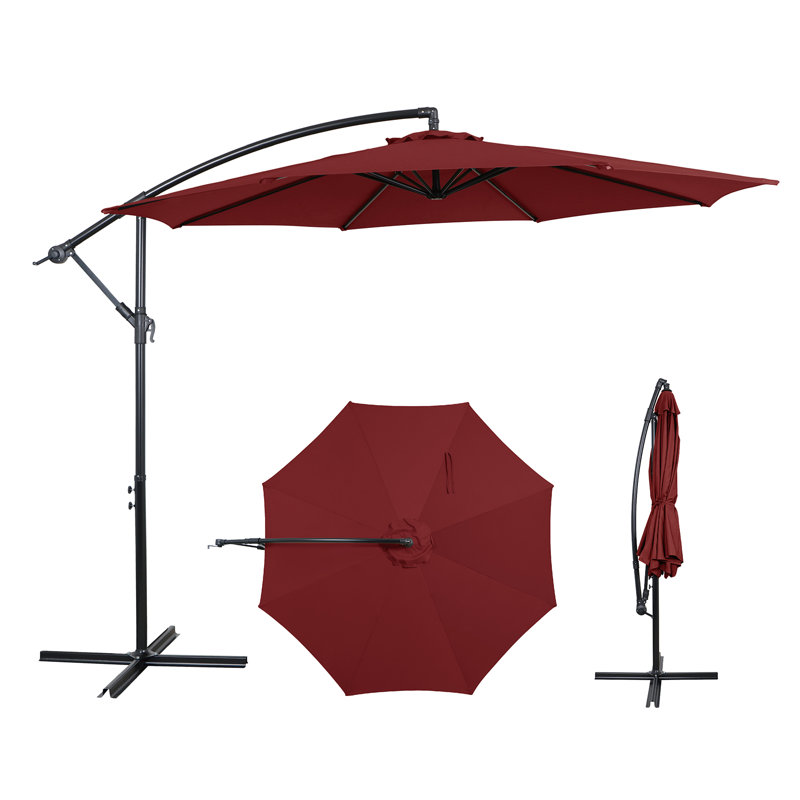 Parasol de patio résidentiel inclinable en aluminium 10 pi., Rouge