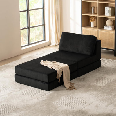 Méridienne de 40 po, fauteuil de lecture à assise profonde, méridienne intérieure avec repose-pieds, canapé à compression, aucun assemblage requis