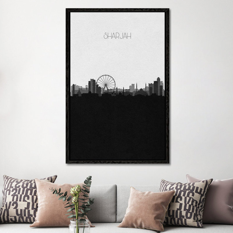 Sharjah, Uae City Skyline by Ayse Deniz Akerman - Print on Canvas