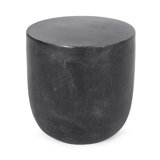 Saxie Light Weight Concrete Outdoor Side Table With Graceful Barrel Structure