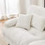 Chenille 2 places, canapé-lit Cloud pour le salon avec repose-pieds, coussins lombaires et coussins décoratifs, accoudoir large rembourré, tissu blanc et expérience relaxante-916385299-916385303