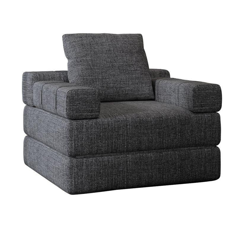 Fauteuil convertible en lit pour chambre d'amis, gris foncé - Léger, élégant et élégant, mousse de soutien