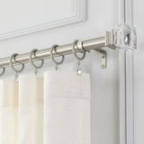 Mode Premium Collection 1 1/8 in Diameter Wall Mounted Rod Set with Clear Square Finials