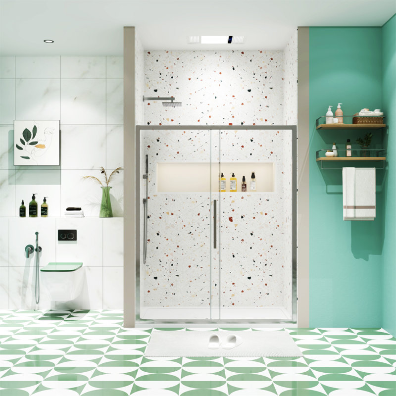 Porte de douche coulissante l 44 "-48" x H 72 "
