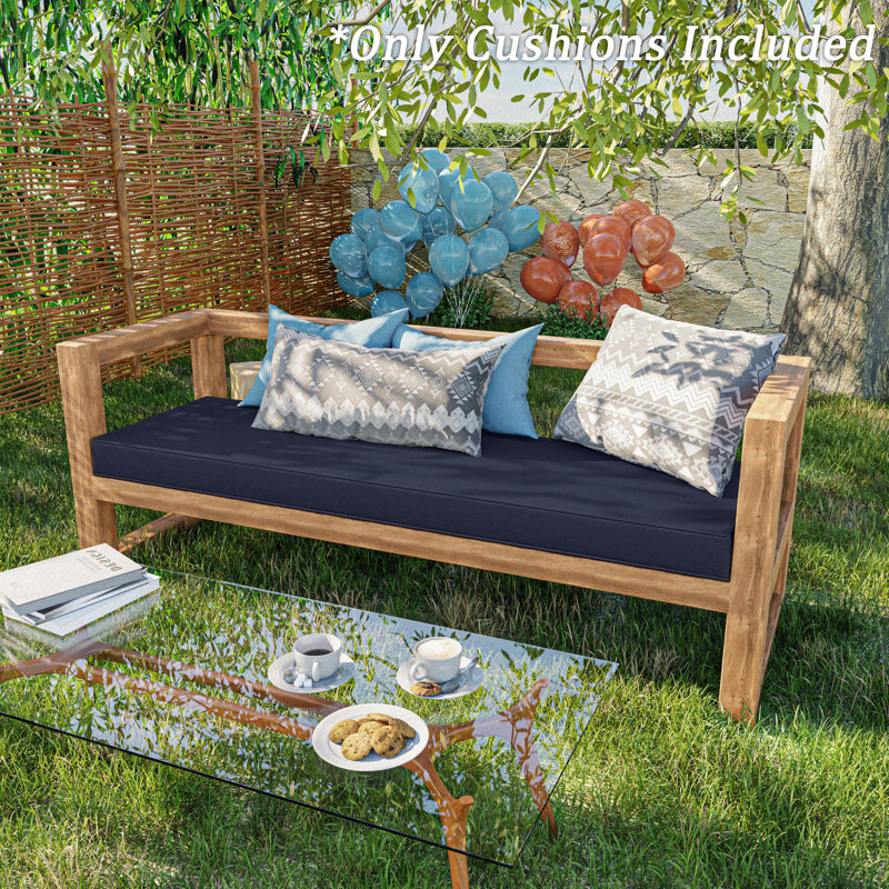 Outdoor 3.5'' Bench Seat Cushion, Available In 5 Sizes, 60" W x 18" D, Navy Blue