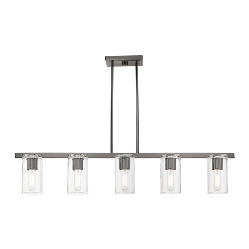 Lustre linéaire Zari, Noir chromé