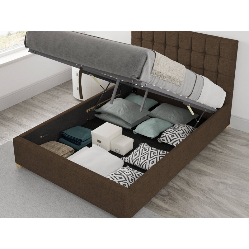 Chevalier Upholstered Ottoman Storage Bed, Super King (6'), Chocolate