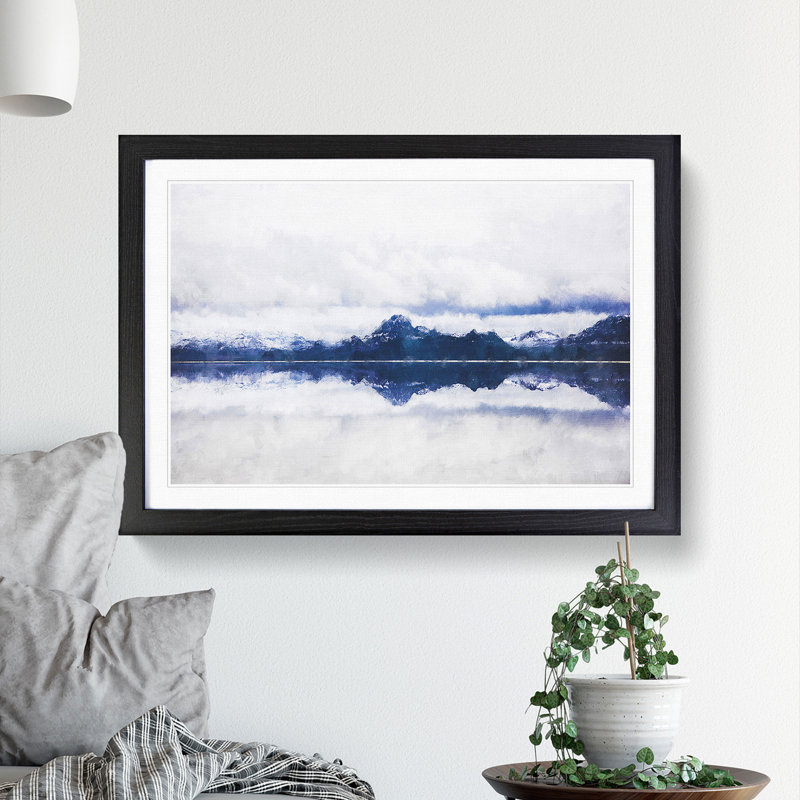 The Twin Lakes in Colorado - Picture Frame Painting Print, 33cm H x 45cm W x 2cm D, Black Framed