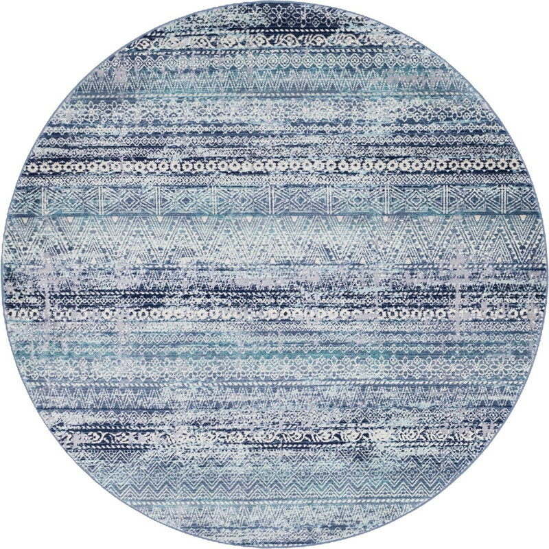 Geometric Indoor Rug, Round 5'2"