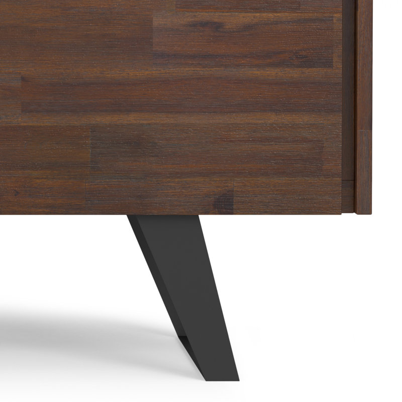 Lowry Distressed Charcoal Brown Solid Acacia Wood Sideboard Buffet