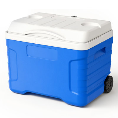 Hard Cooler, 21QT Portable Rolling Cooler with Wheels, Leak-Resistant Coolbox Keeps Contents Cool for 48 Hours, Ice Retention Insulated Chests, Ultra-Light for Outdoor Picnics, Grill, Camping