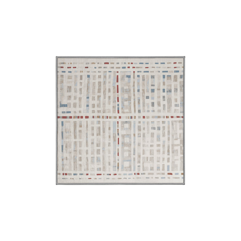 Tapis gris soyeux et moelleux, Carré 6 pi
