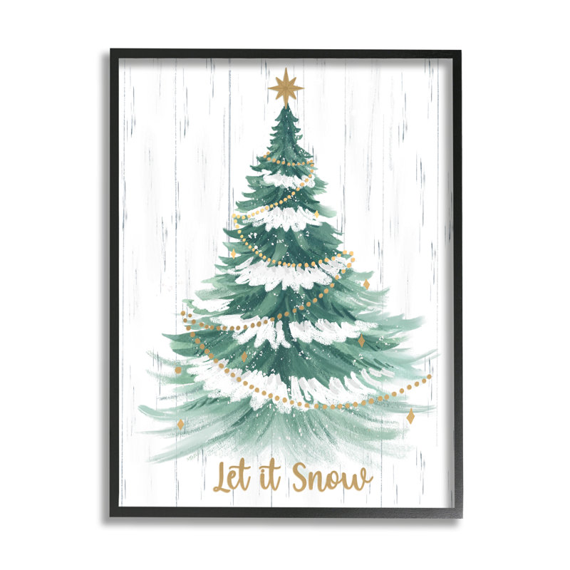 «Ba-857», impression encadrée «Let It Snow» par Sharon Lee, Giclée encadrée noir minuit, H 30 po x l 24 po x P 1,5 po