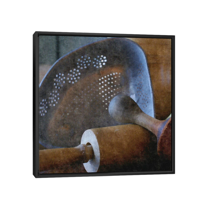Cuisine rustique I, Cadre noir, H 12 po x l 12 po x P 1,5 po