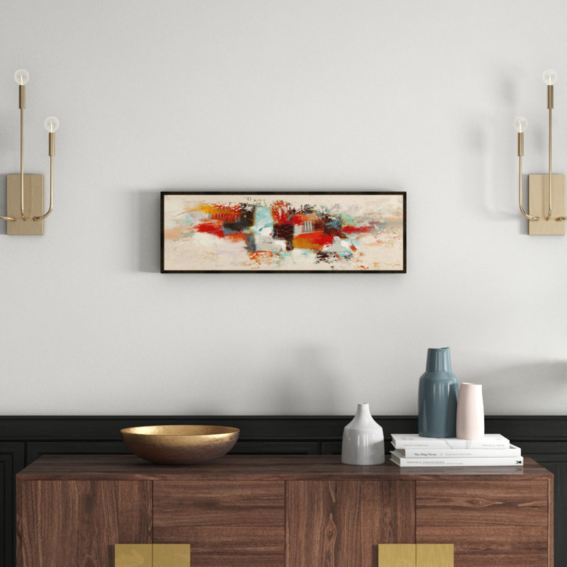 Spring Abstract by Lucas - Wrapped Canvas Painting, Wrapped Canvas, 40cm H x 120cm W x 4cm D