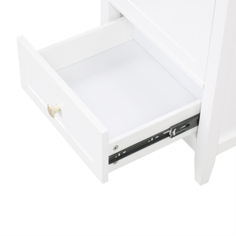 Meuble-lavabo de salle de bain avec lavabo, porte à fermeture en douceur et tiroir de rangement