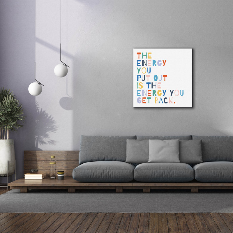 «Rainbow Words 2» par Moira Hershey, art mural sur toile, H 37 po x l 37 po x P 1,5 po