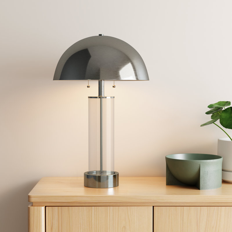 Anlow Desk Lamp, Brushed Steel/Clear, Brushed Steel