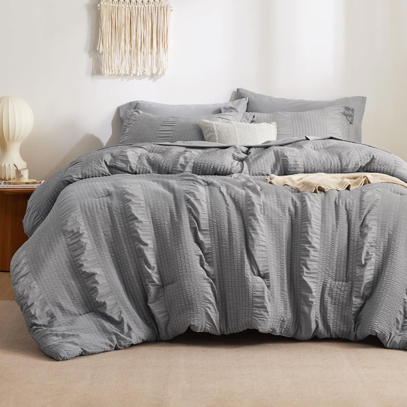 Standard Comforter, Gray, Full Comforter + 6 Additional Pieces