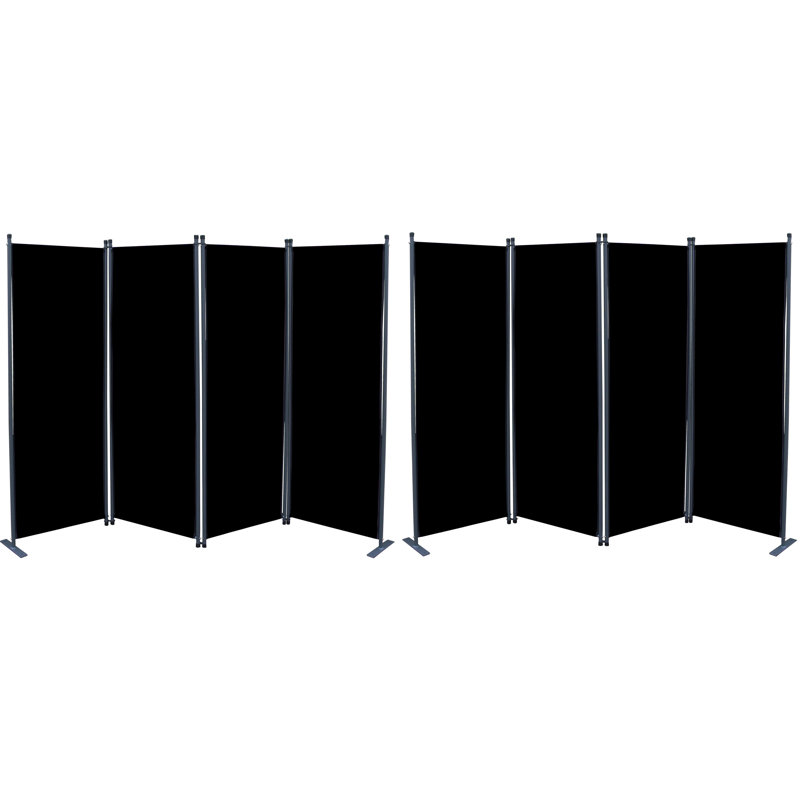 Guerra 170cm H Folding Room Divider, Black, 4