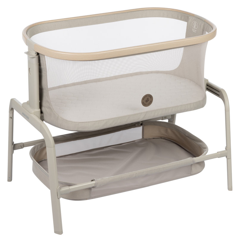Iora Bedside Crib with Mattress, Beige