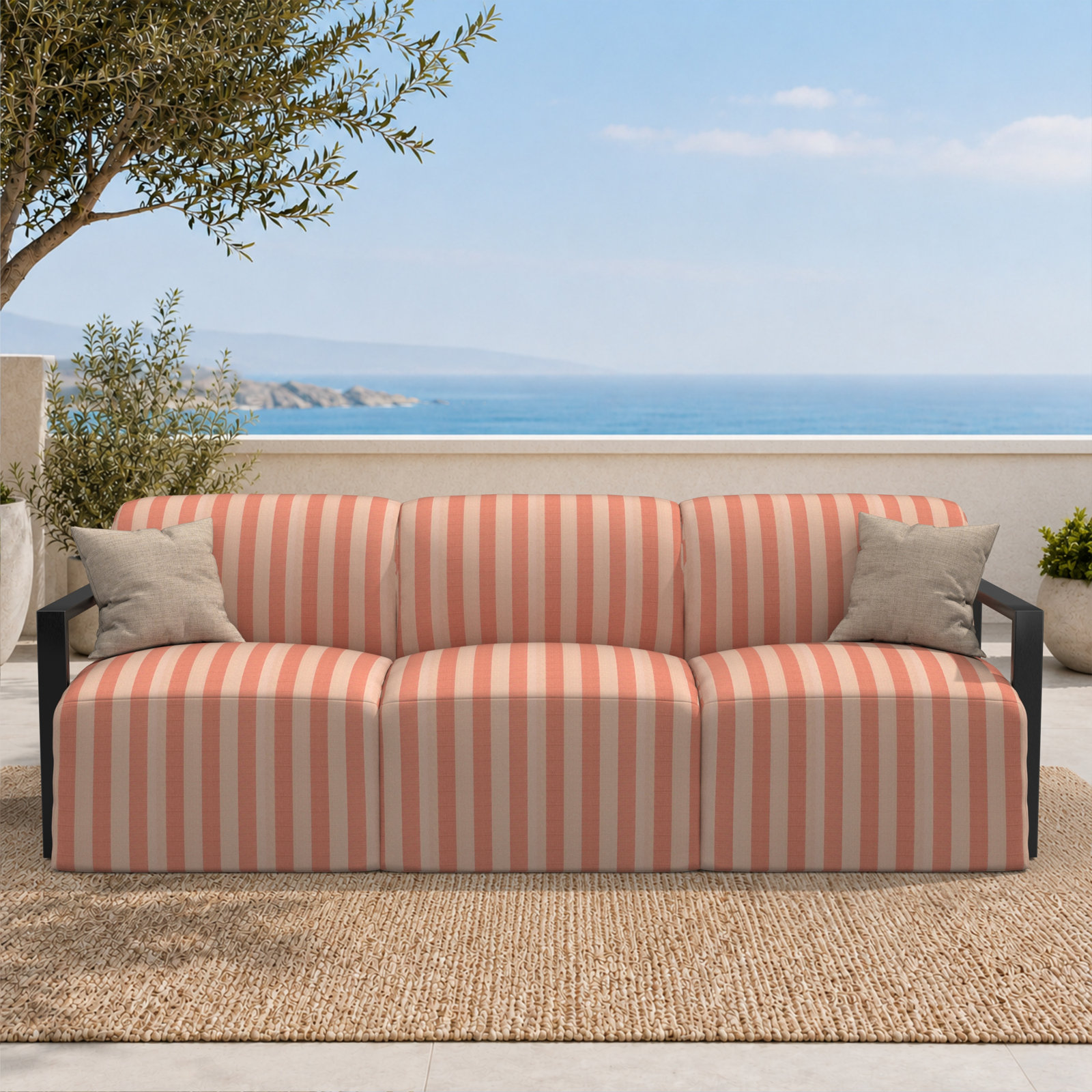 Rosalie 90" Sunbrella® Patio Sofa, Sunbrella® Expressive Blush