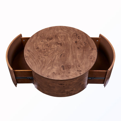 360° Rotating Coffee Table With 2 Drawers