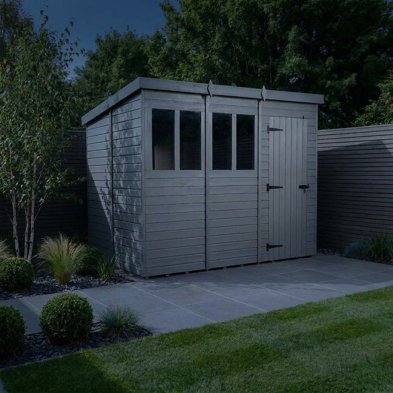 Total Sheds 15ft x 10ft Composite Pent Garden Shed - Single Door - With Windows - EPDM Rubber Roof - UK Manufactured