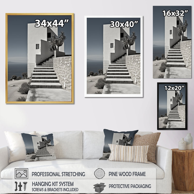 «Minimalist Industrial Landscape I», reproduction sur toile, Cadre flottant noir, H 44 po x l 34 po x P 1,5 po
