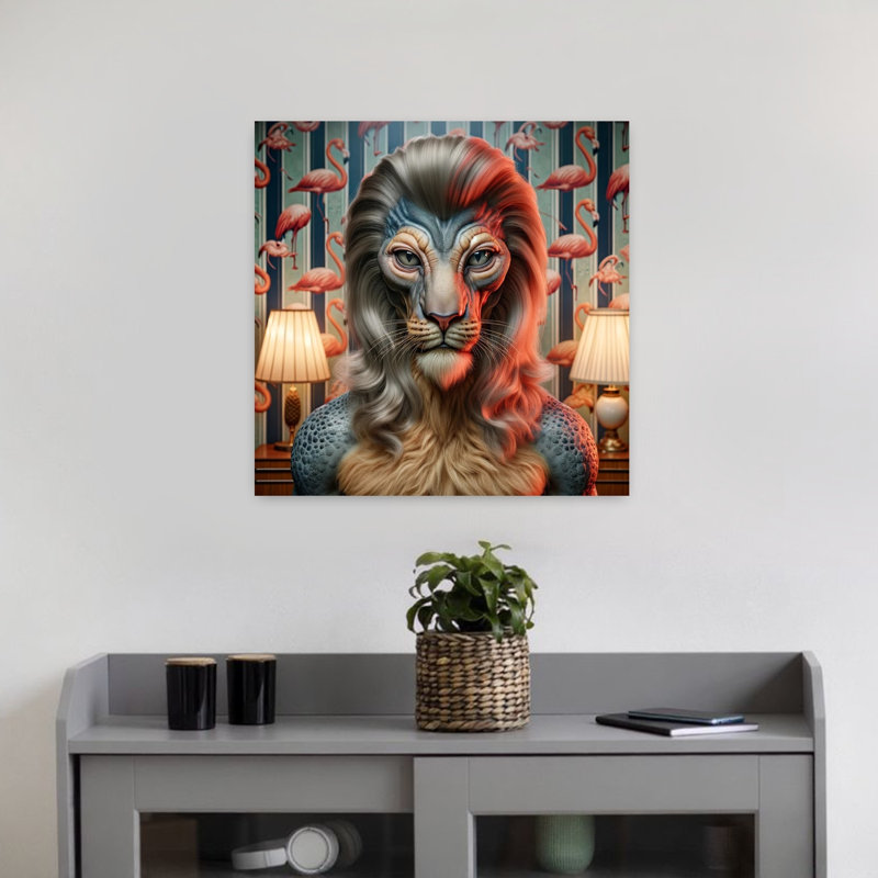 Art contemporain, art animalier contemporain surréel, H 18 po x l 18 po