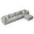 158'' Down Filled Sectional Couch L-Shape Sofa,  Light Grey-1173647409