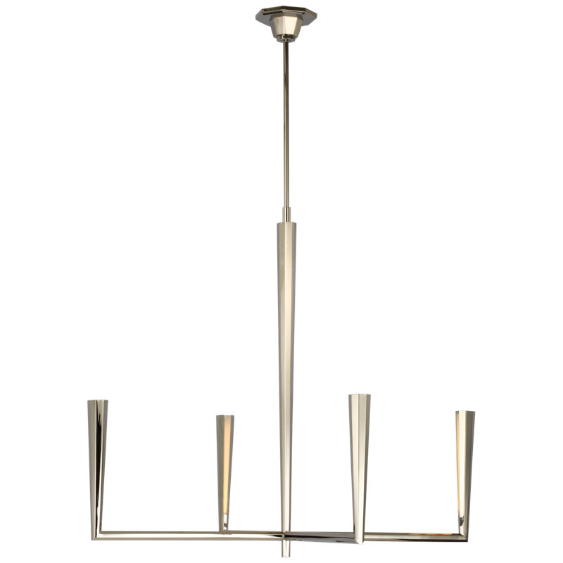 Thomas O'Brien Galahad Small Chandelier, Polished Nickel, 69.5" H x 26" W x 26" D