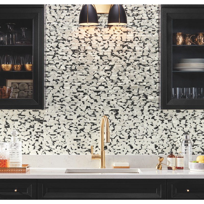Capiz Offering Abstract Wallpaper Double Roll, Black/White