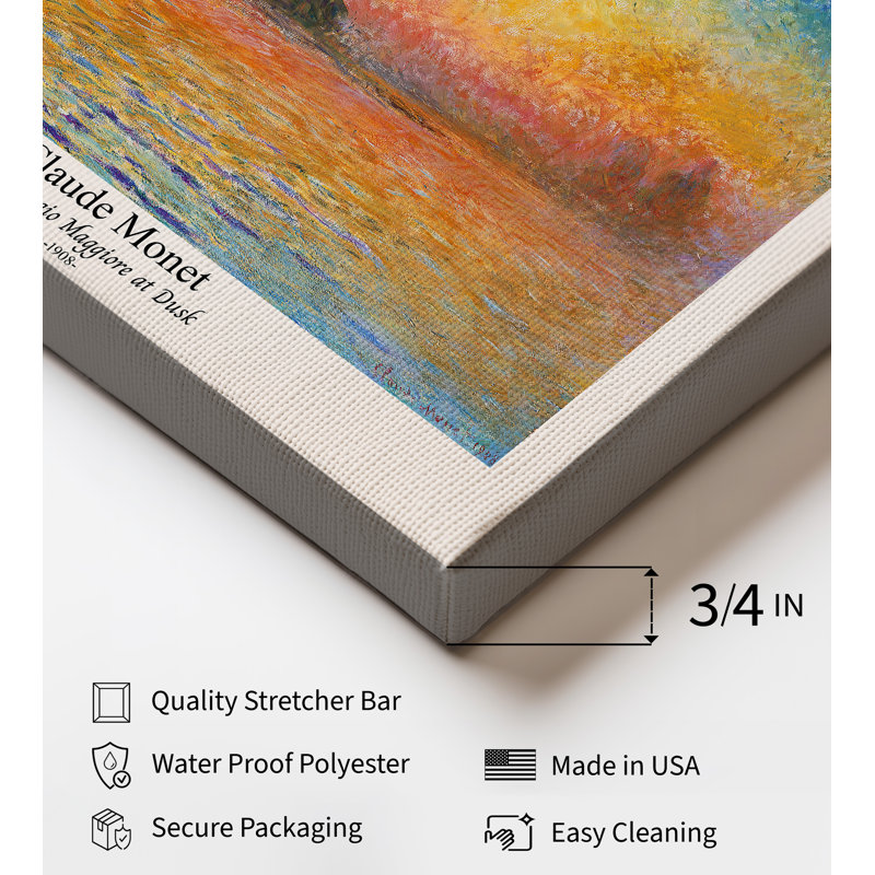 Claude Monet - San Giorgio Majeur, 12"H x 16"W, Canvas, Unframed