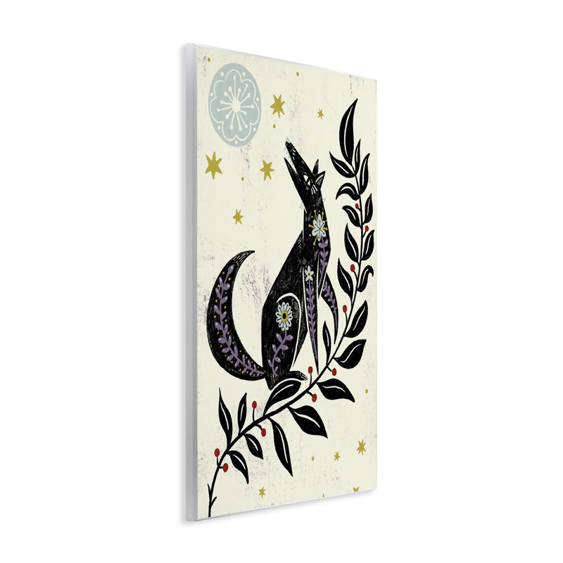 Plaque murale «Howling Winter Wolf», conception par Hannah Moren, H 15 po x l 10 po