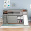 Lit simple mezzanine bas avec bibliothèques attachées et tiroirs séparés à 3 niveaux, échelle convertible et glissoire (gris)-999525457