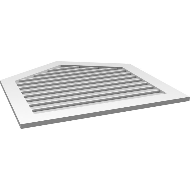 Ventilé à pignon en uréthane fonctionnel à hauteur de crête 7/12, brun clair apprêté, H 38 po x l 38 po x P 1 po