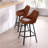 Janayshia Swivel Upholstered 25.6'' Faux Leather Counter Stool with Metal Frame-1484961770